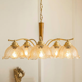 Orchidée Vintage Verre Lustre