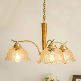 Orchidée Vintage Verre Lustre