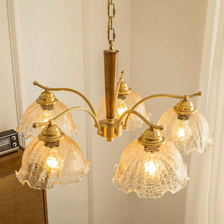 Orchidée Vintage Verre Lustre