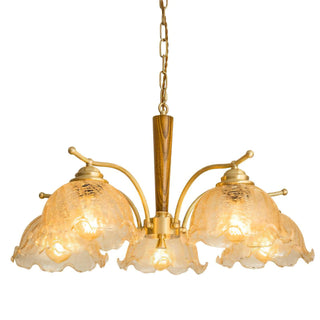 Orchidée Vintage Verre Lustre