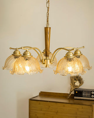 Orchidée Vintage Verre Lustre