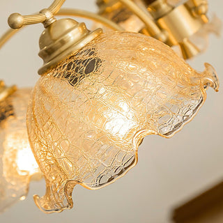 Orchidée Vintage Verre Lustre