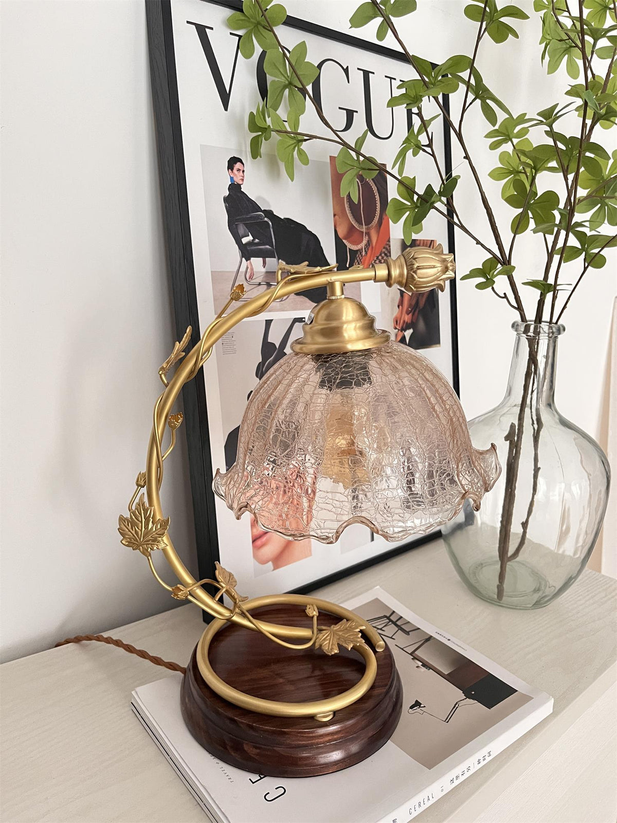 Flarce Lampe de Table en Laiton Et Bois