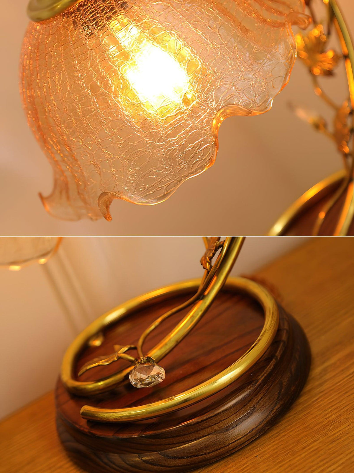 Flarce Lampe de Table en Laiton Et Bois