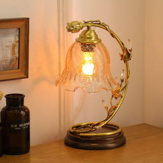 Flarce Lampe de Table en Laiton Et Bois