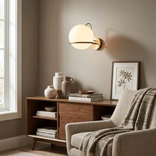 Cradled Globe Wall Sconce-Neutral Decor