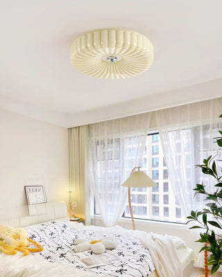 Mivone Plafonnier encastré en verre crème-Luire