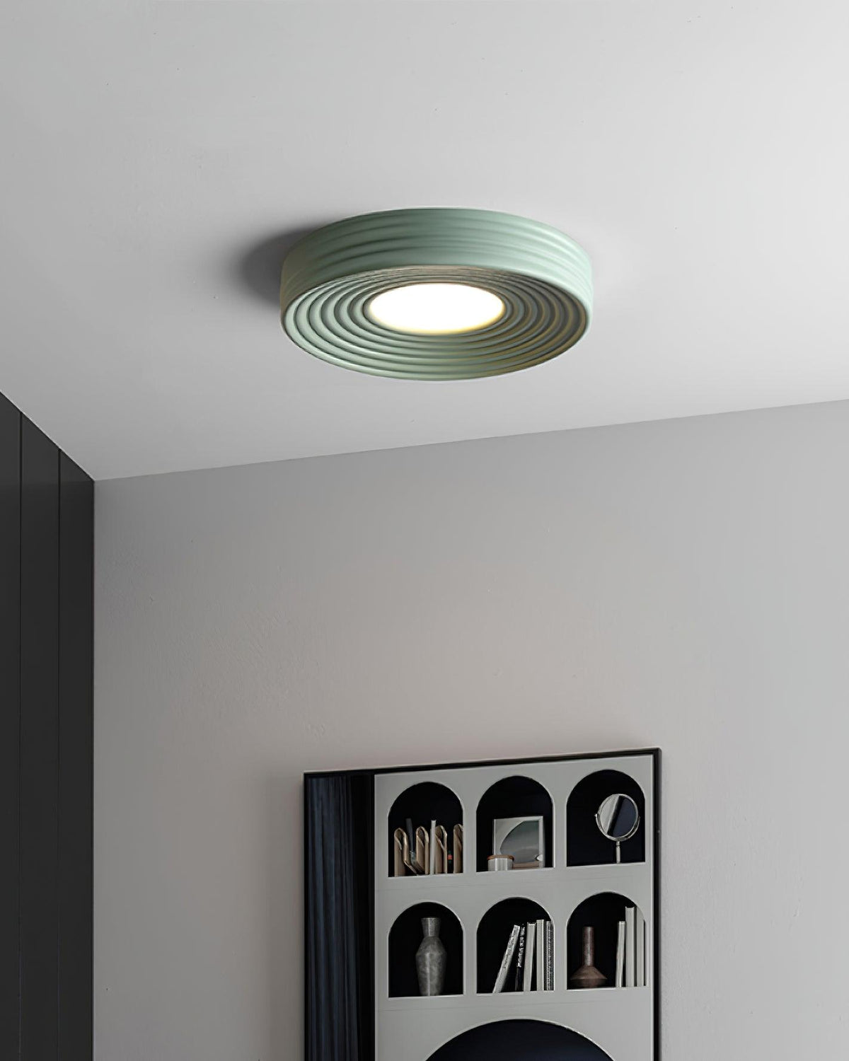 Ceiling Light Ribbed Canopy Textured Contemporary Fixture-Neutral Decor