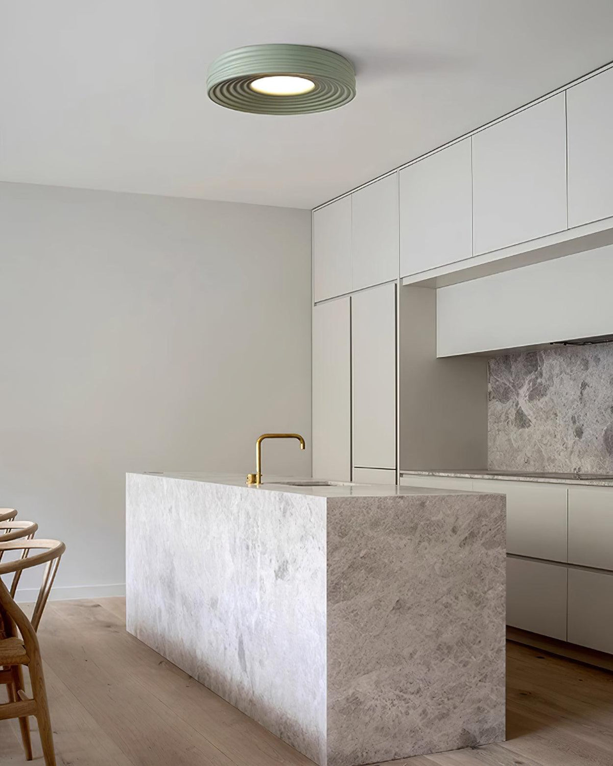 Ceiling Light Ribbed Canopy Textured Contemporary Fixture-Neutral Decor