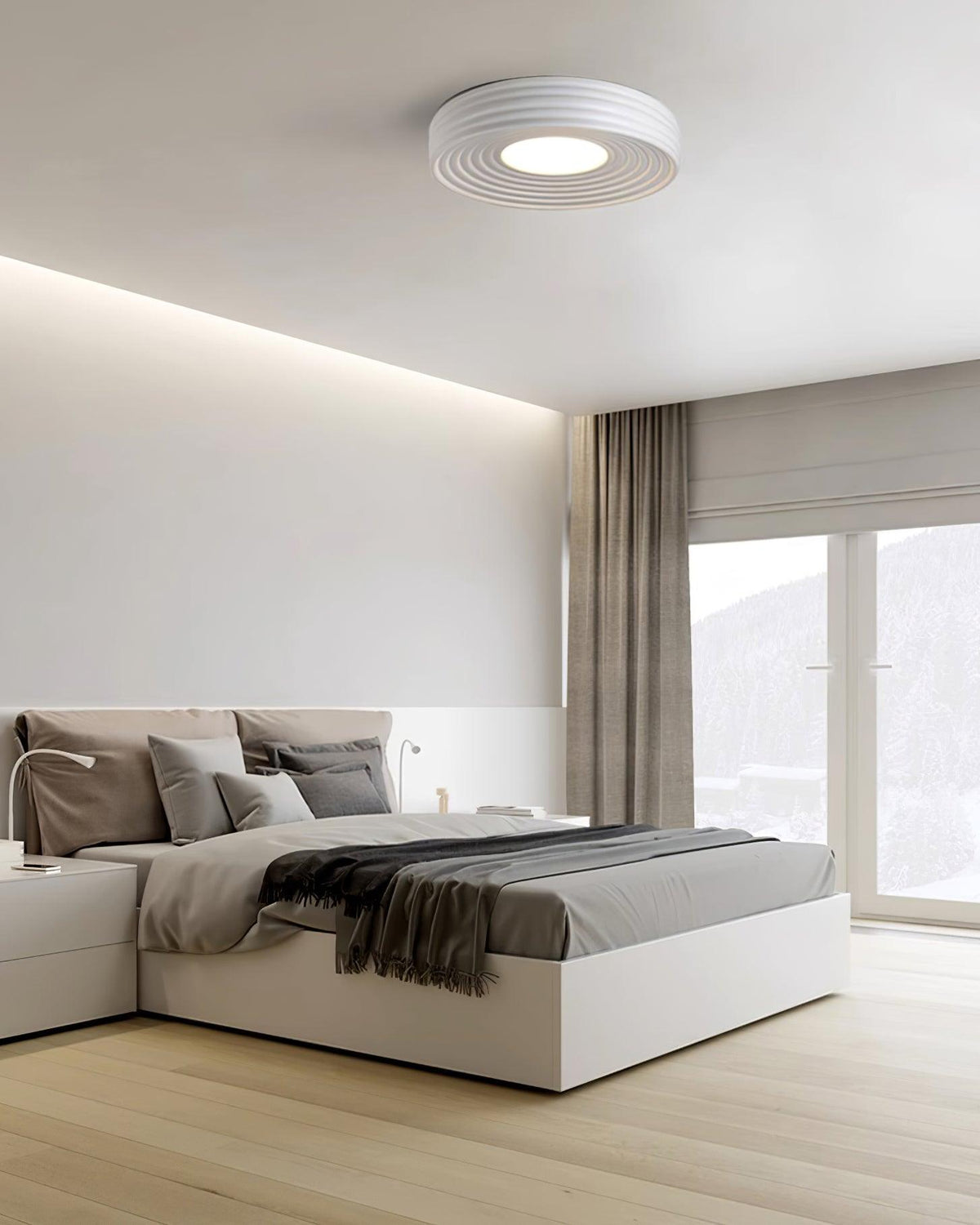 Ceiling Light Ribbed Canopy Textured Contemporary Fixture-Neutral Decor
