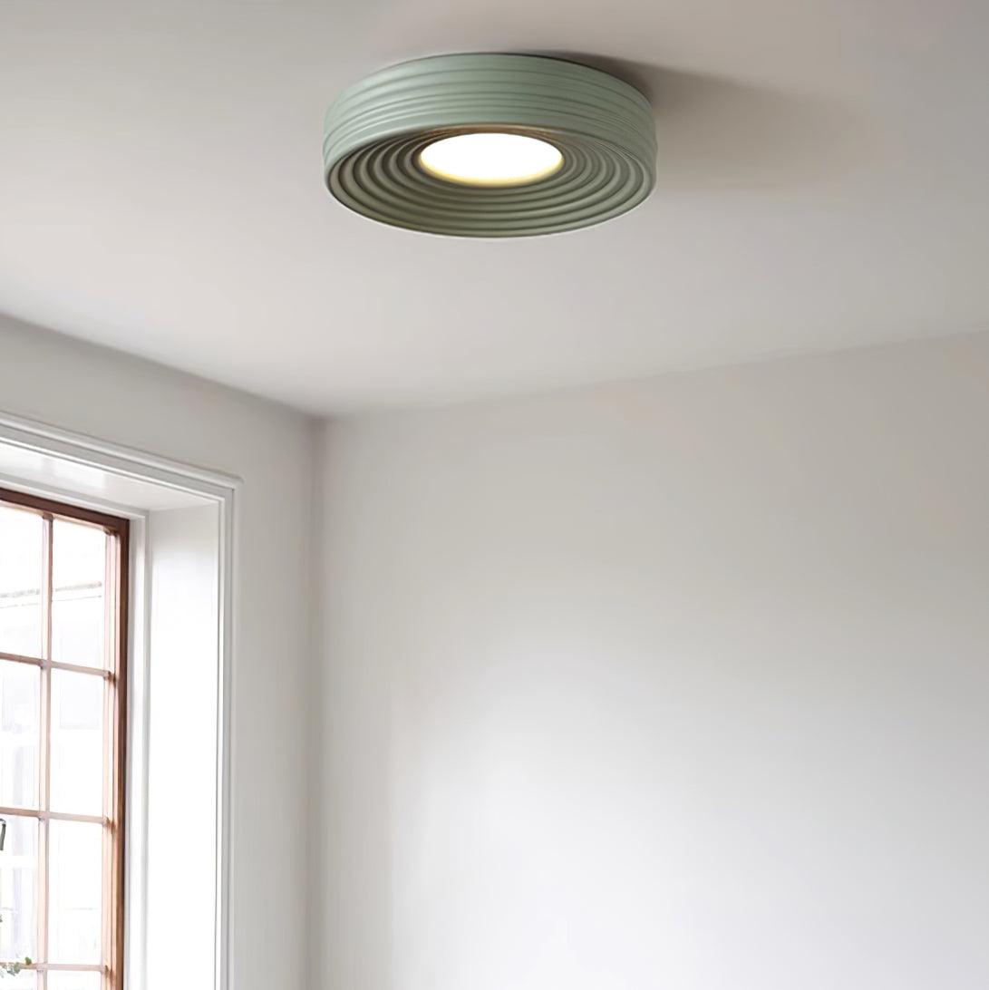Ceiling Light Ribbed Canopy Textured Contemporary Fixture-Neutral Decor