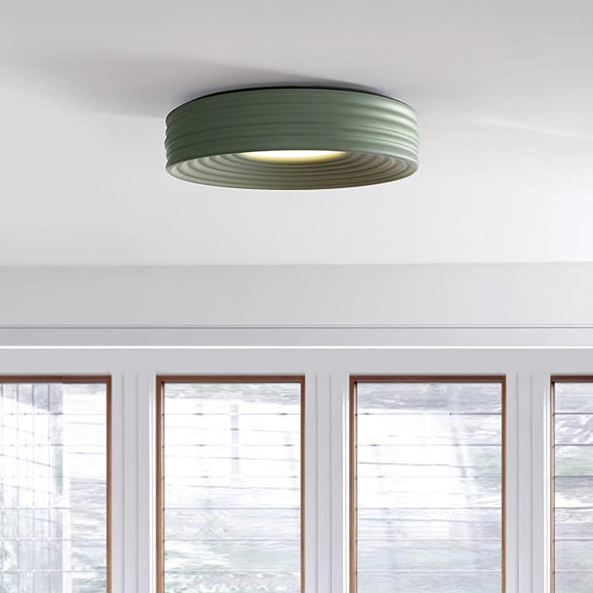 Ceiling Light Ribbed Canopy Textured Contemporary Fixture-Neutral Decor