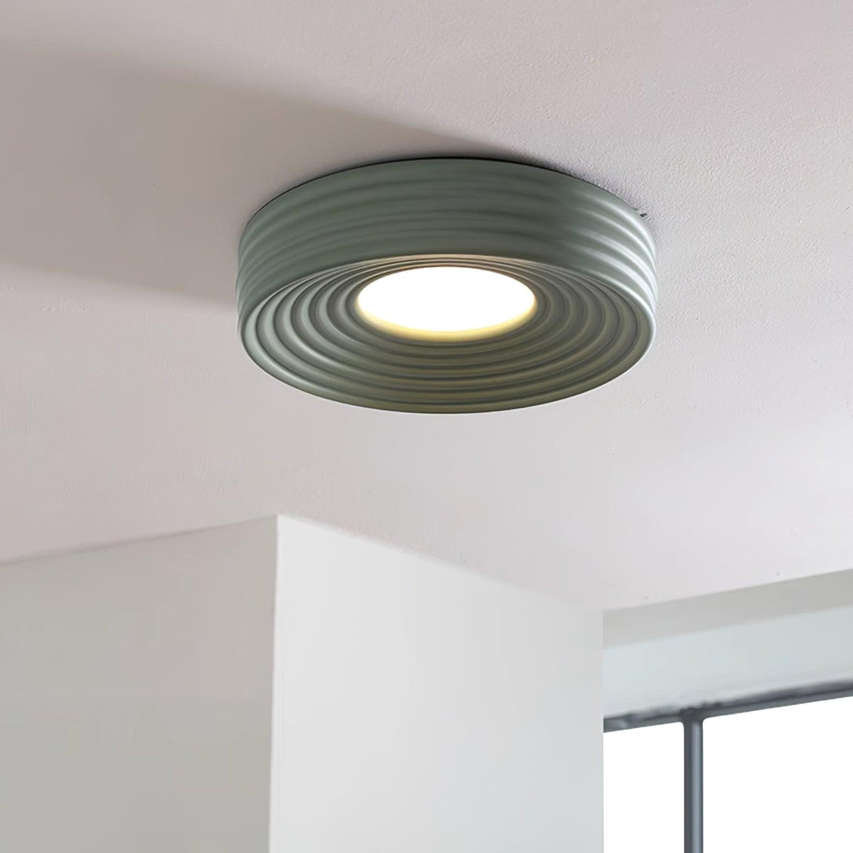 Ceiling Light Ribbed Canopy Textured Contemporary Fixture-Neutral Decor