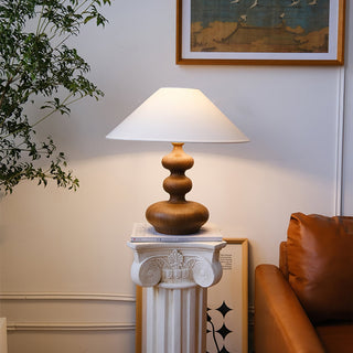 Vominex Bois Tissu Lampe de Table Vintage
