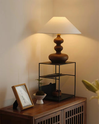 Vominex Bois Tissu Lampe de Table Vintage