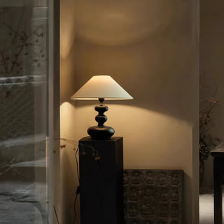 Vominex Bois Tissu Lampe de Table Vintage