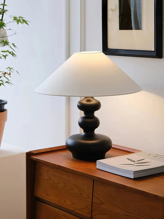 Vominex Bois Tissu Lampe de Table Vintage