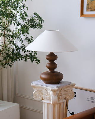 Vominex Bois Tissu Lampe de Table Vintage