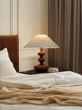Vominex Bois Tissu Lampe de Table Vintage