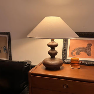 Vominex Bois Tissu Lampe de Table Vintage