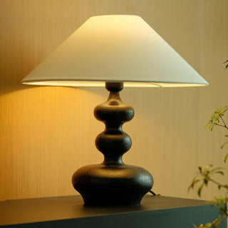 Vominex Bois Tissu Lampe de Table Vintage