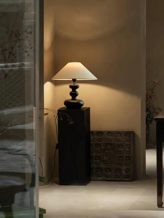 Vominex Bois Tissu Lampe de Table Vintage