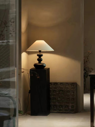Vominex Bois Tissu Lampe de Table Vintage