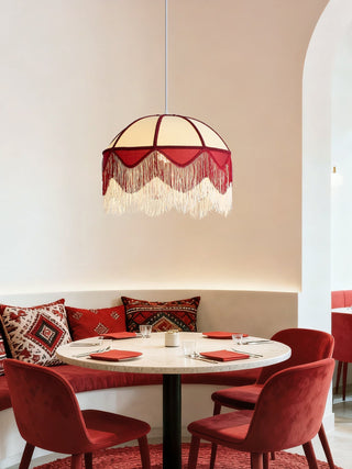 Cremisi Fringe Dome Pendant Light-Neutral Decor