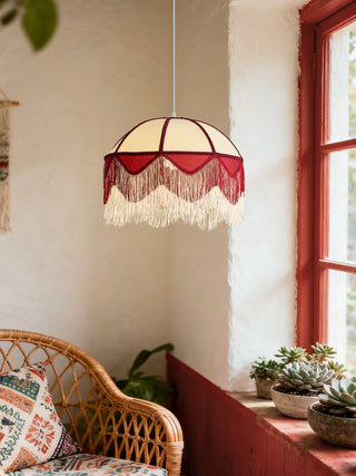 Cremisi Fringe Dome Pendant Light-Neutral Decor