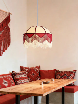 Cremisi Fringe Dome Pendant Light-Neutral Decor