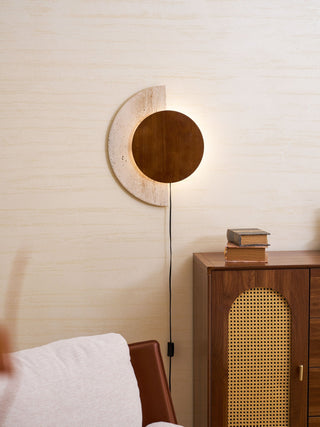 Crescent Halo Plug-in Wall Sconce-Neutral Decor