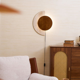 Crescent Halo Plug-in Wall Sconce-Neutral Decor