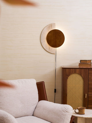 Crescent Halo Plug-in Wall Sconce-Neutral Decor
