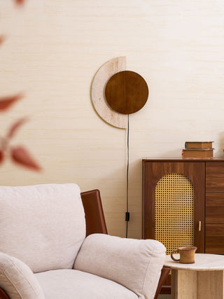 Crescent Halo Plug-in Wall Sconce-Neutral Decor