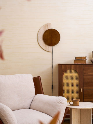 Crescent Halo Plug-in Wall Sconce-Neutral Decor