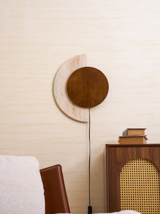 Crescent Halo Plug-in Wall Sconce-Neutral Decor