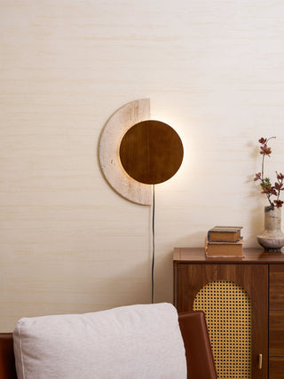 Crescent Halo Plug-in Wall Sconce-Neutral Decor