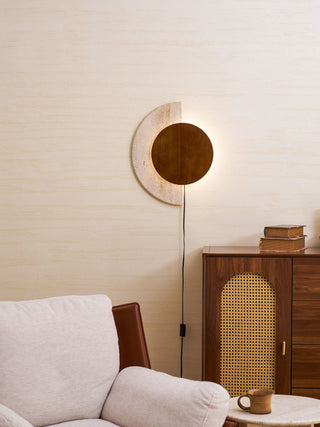 Crescent Halo Plug-in Wall Sconce-Neutral Decor