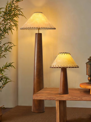 Syleelia Lampadaire en Bois de Caoutchouc