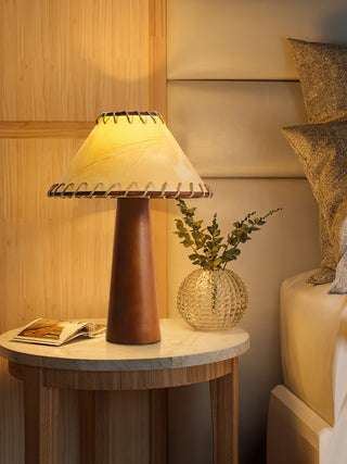 Syleelia Lampadaire en Bois de Caoutchouc