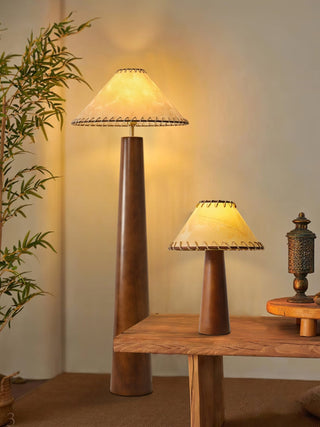 Syleelia Lampadaire en Bois de Caoutchouc