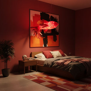 Crimson Swirl Koi Chandelier-Neutral Decor