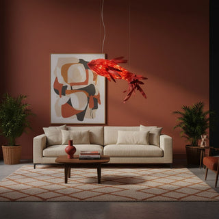 Crimson Swirl Koi Chandelier-Neutral Decor