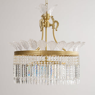 Crinoline Lustre En Cristal De Luxe Postmoderne En Laiton