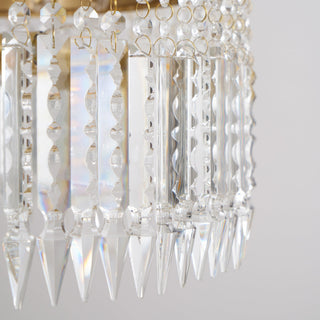 Crinoline Lustre En Cristal De Luxe Postmoderne En Laiton