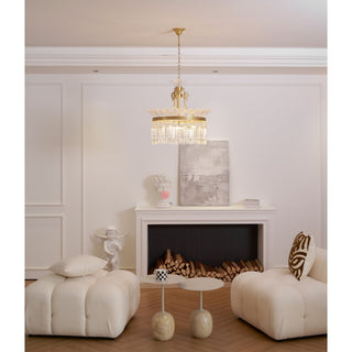 Crinoline Lustre En Cristal De Luxe Postmoderne En Laiton
