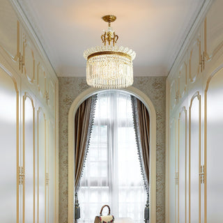 Crinoline Lustre En Cristal De Luxe Postmoderne En Laiton