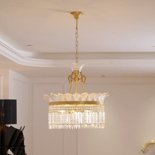 Crinoline Lustre En Cristal De Luxe Postmoderne En Laiton