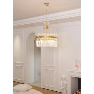 Crinoline Lustre En Cristal De Luxe Postmoderne En Laiton