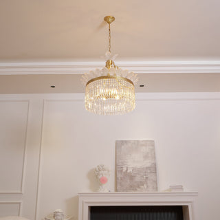 Crinoline Lustre En Cristal De Luxe Postmoderne En Laiton